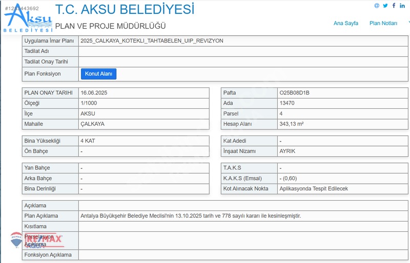 Deniz Gören 343 M² Konut İmarlı Satılık Müstakil Arsa — fotoğraf 6