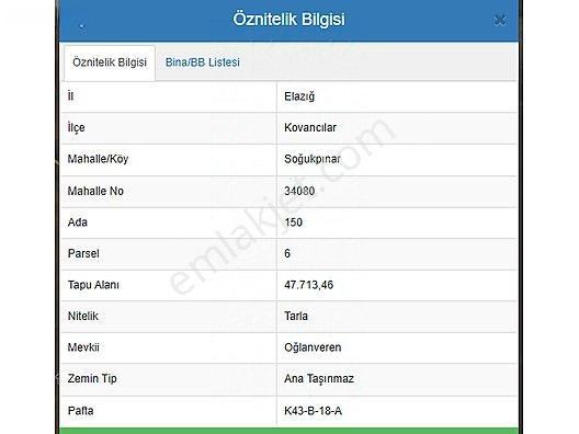Kovancılar Soğukpınar Köyü Yatırımlık,düz,taşsız 47,713m2 Tarla — fotoğraf 4