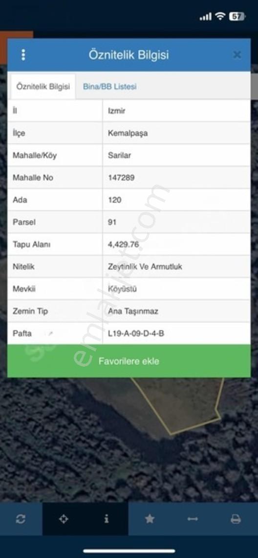 Kemalpaşa Sarılar Köyünde Tek Tapu Zeytin Ve Armut Bahçesi