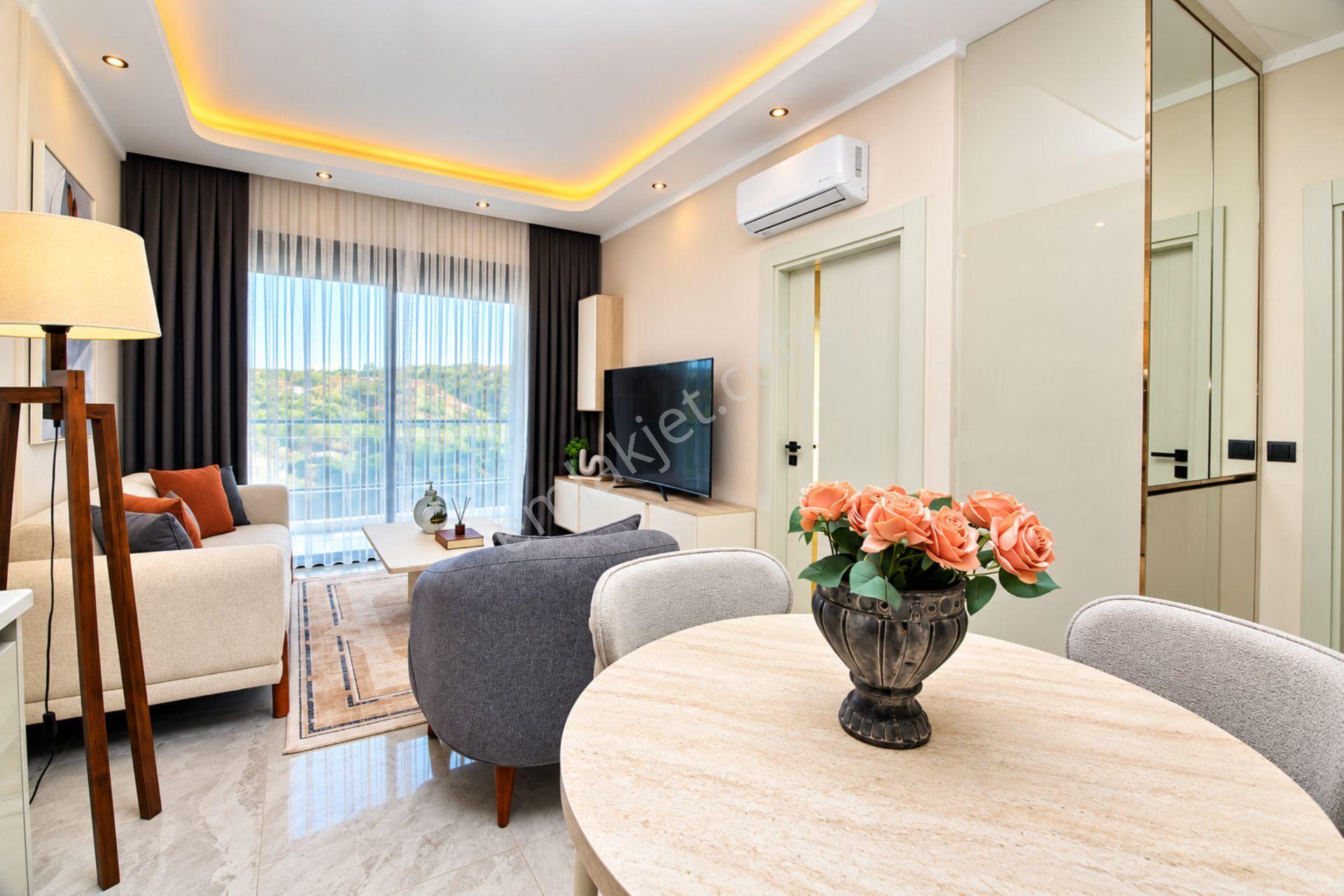 Alanya Oba'da Satılık Ful Eşyalı Deniz Ve Havuz Manzaralı 1+1 Daire — fotoğraf 13