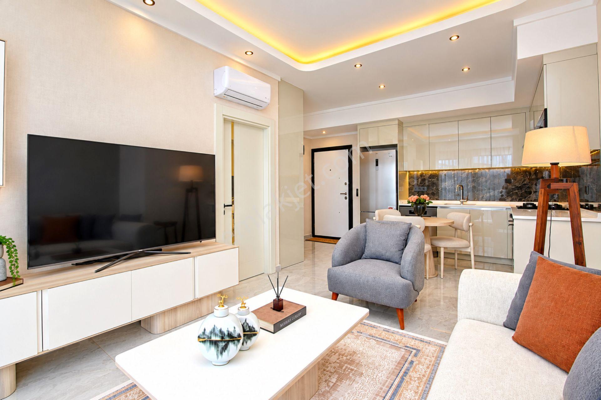 Alanya Oba'da Satılık Ful Eşyalı Deniz Ve Havuz Manzaralı 1+1 Daire — fotoğraf 17