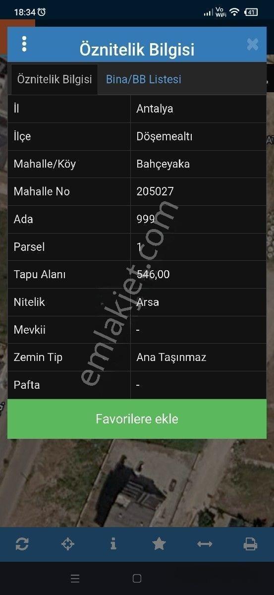 Döşemealtı Bahçeyaka Ticari+Konut Arsası
