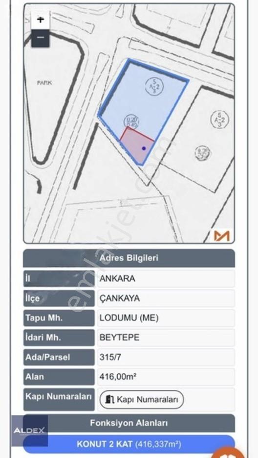Beytepede 416 M² | 0.20 Emsal | Köşe Parsel Satılık Arsa — fotoğraf 5