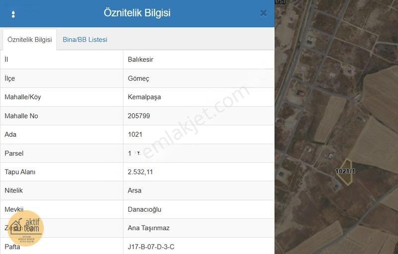 Gömeç Kemalpaşada 2.532 M² 15/30 İmarlı Satılık Arsa