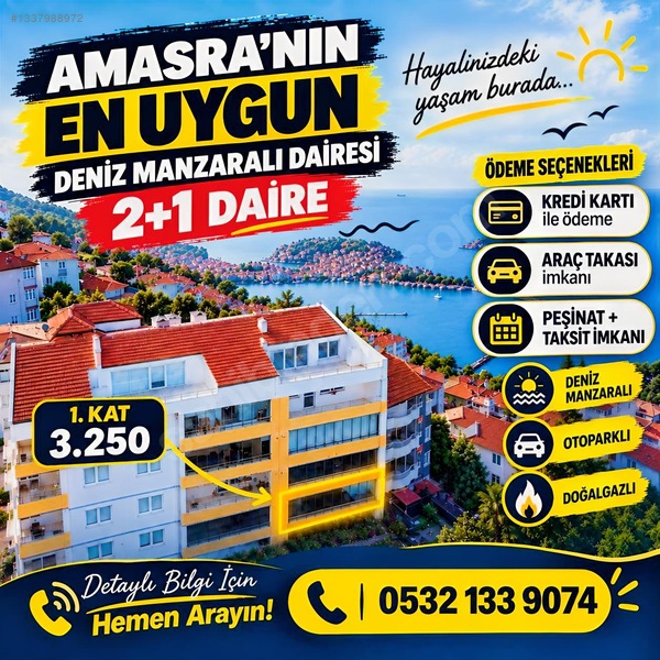 Amasra'Da Deniz Manzaralı Satılık 2+1 Daire