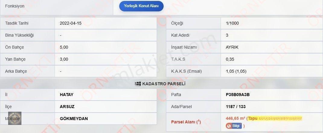 Arsuz Gökmeydan'da 446 M² Konut İmarlı Satılık Arsa — fotoğraf 11