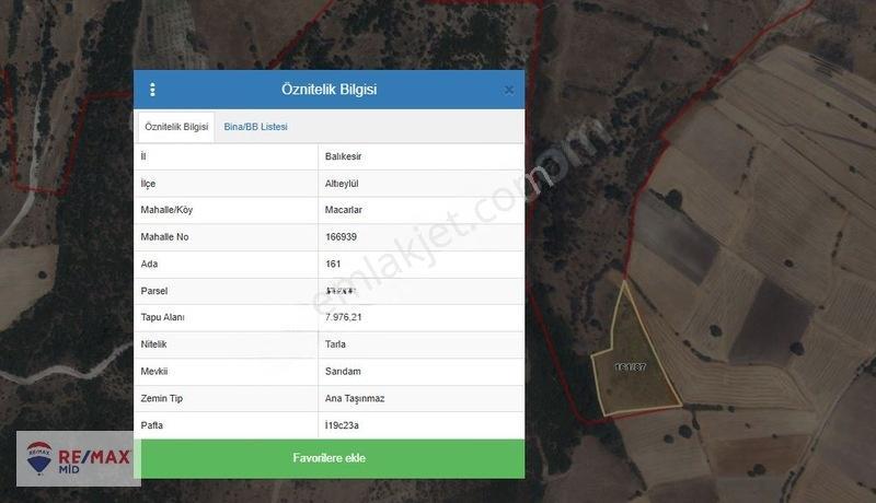 Remax Mid 'den - Altıeylül Macarlar Mahallesinde Tarla 7.976 M² — fotoğraf 4