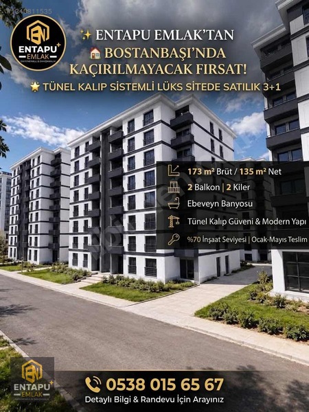 Entapu Emlaktan Bostanbaşı'Nda Tünel Kalıp Satılık Daireler