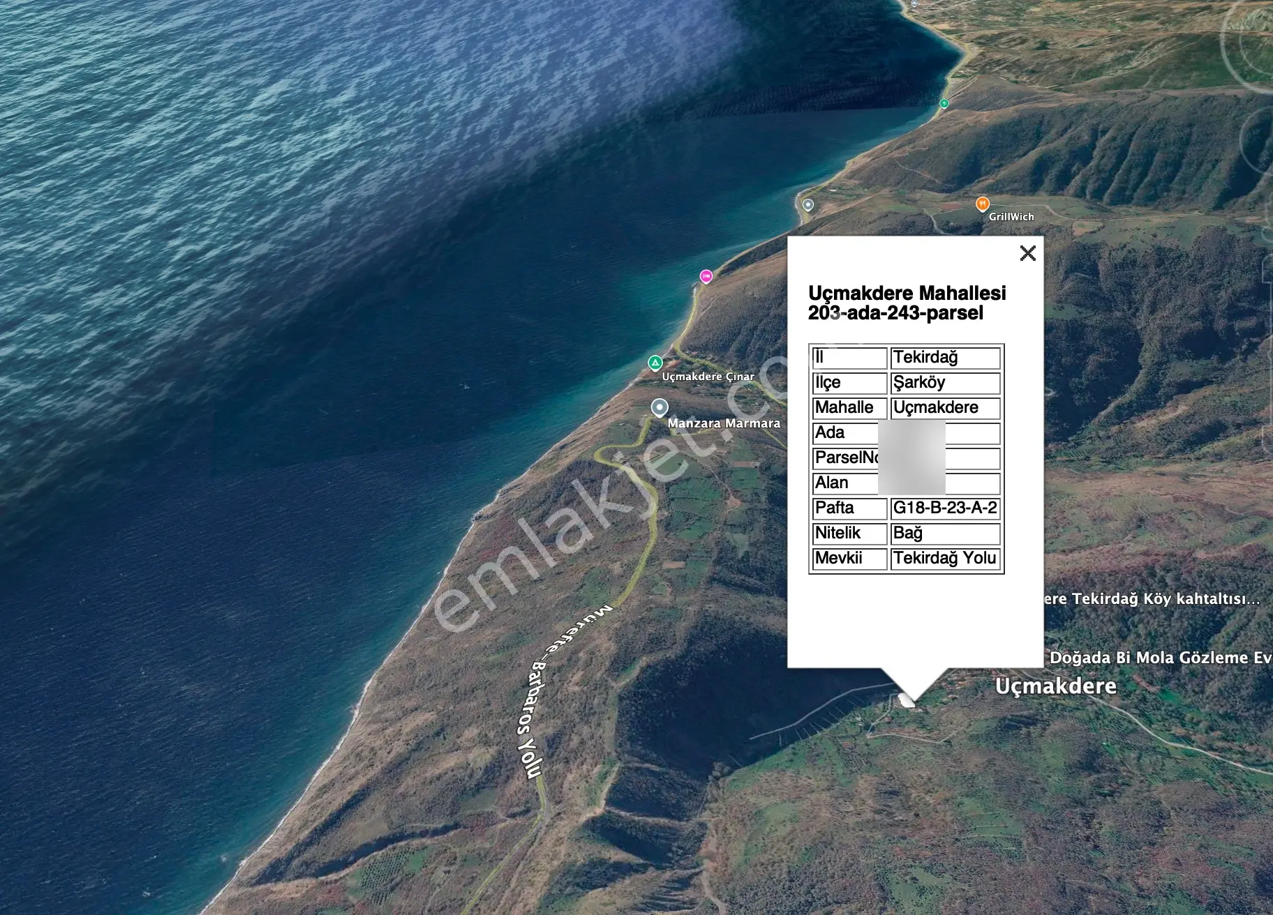 Uçmakdere Eşsiz Doğasında 788 M2 Motele Komşu Satılık Arazi