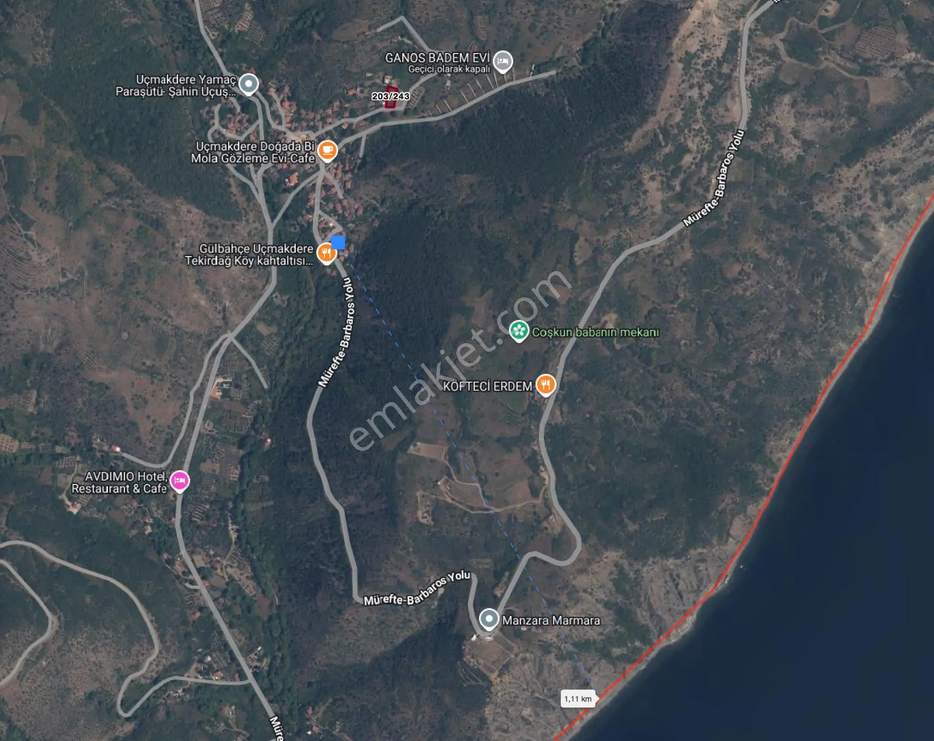 Uçmakdere Eşsiz Doğasında 788 M2 Motele Komşu Satılık Arazi — fotoğraf 5