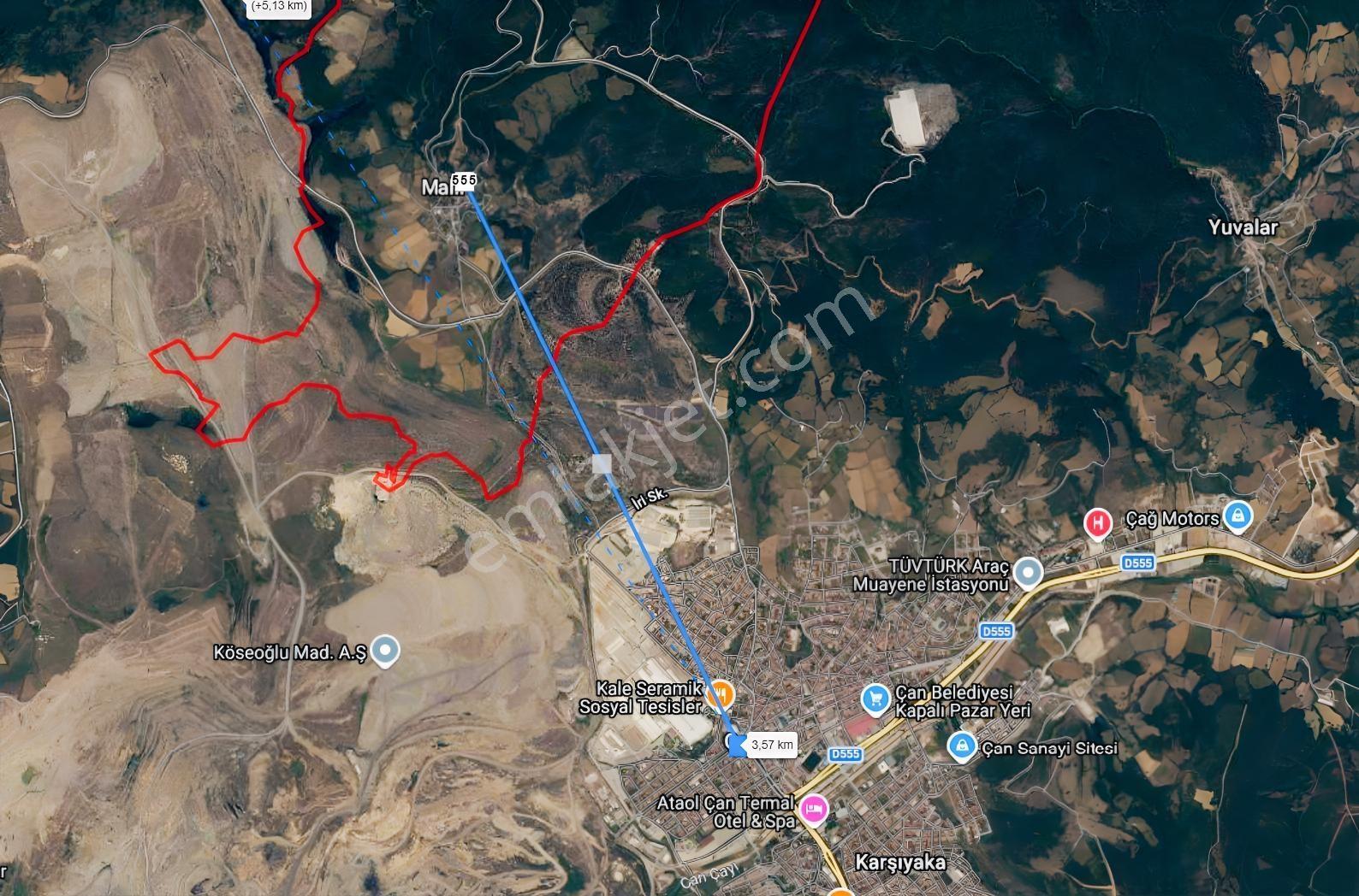 Çanakkale Çan Mallıköy'de 692m2 Köyiçi İmarlı Arsa — fotoğraf 5