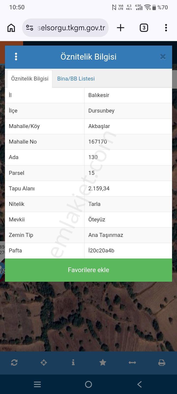 Dursunbey Akbaslarda Organize Sanayi Yakini 2149 M Tarla — fotoğraf 4