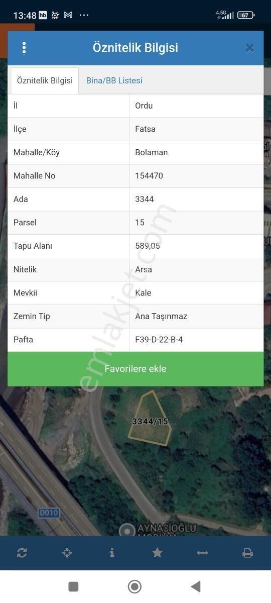 Fatsa Bolamanda 589 M² Satılık Arsa — fotoğraf 6