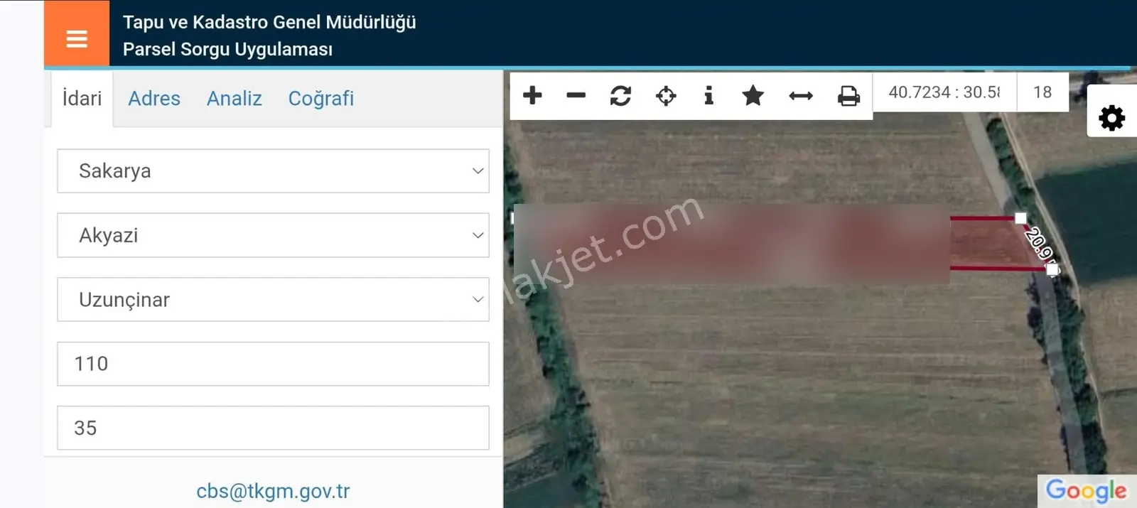 Akyazı Uzunçınar'da Yolu Olan Köye Yakın 2945m² Satılık Tarla... — fotoğraf 3