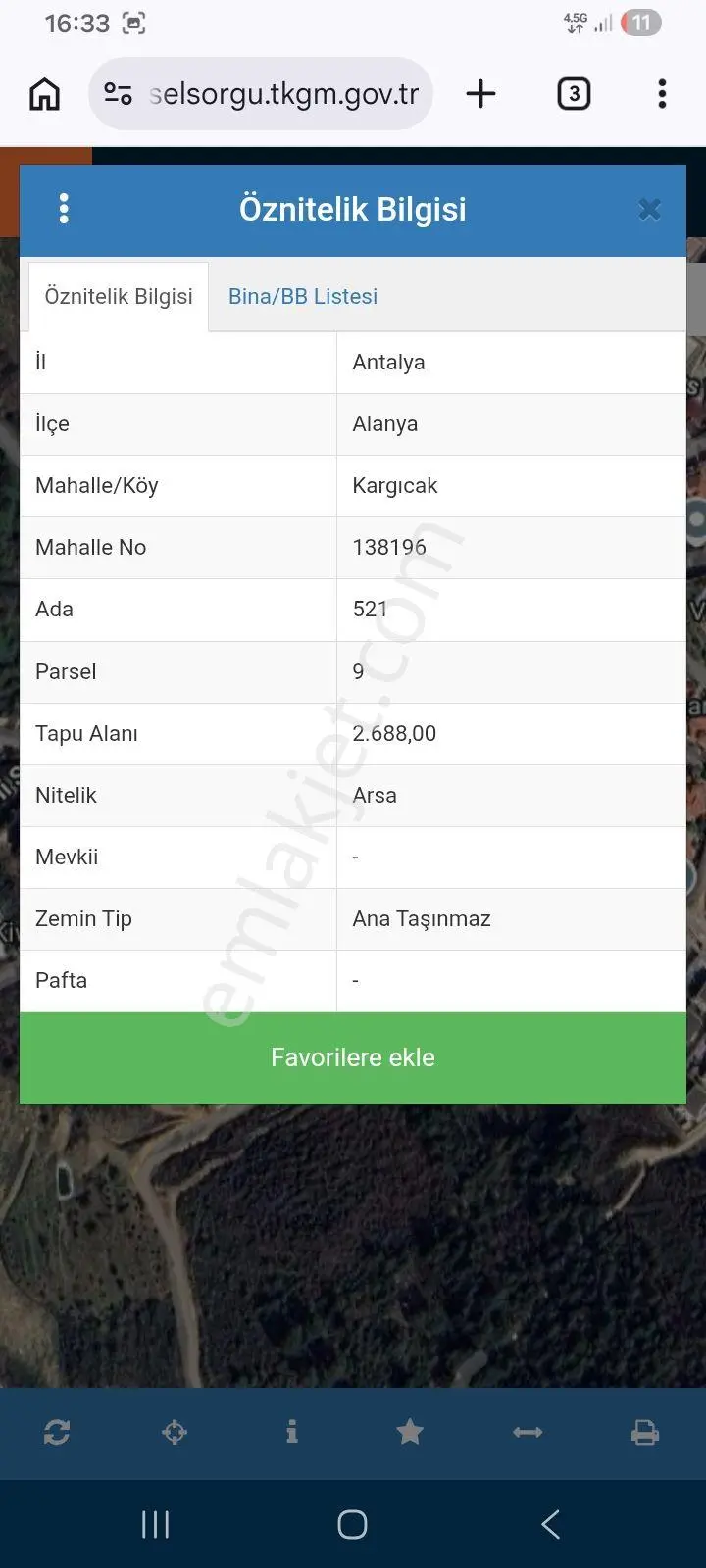 Alanya Kargıcak Villa İmarlı Satılık 2688m² Arsa — fotoğraf 3
