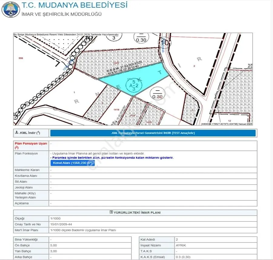 Bademli'de 1.576 M² | 1-2-3 Villa Projesine Uygun Prestijli Arsa — fotoğraf 3