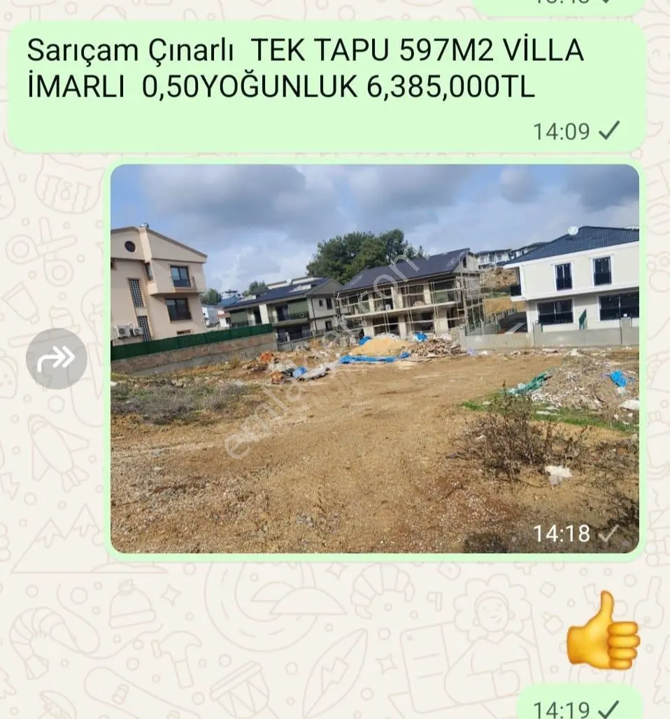Kaçmaz Kelepir Tek Tapu Sarıçam Çınarlı Enuygun 499 M2 Villalık Ve Diğer Arsalar. — fotoğraf 5