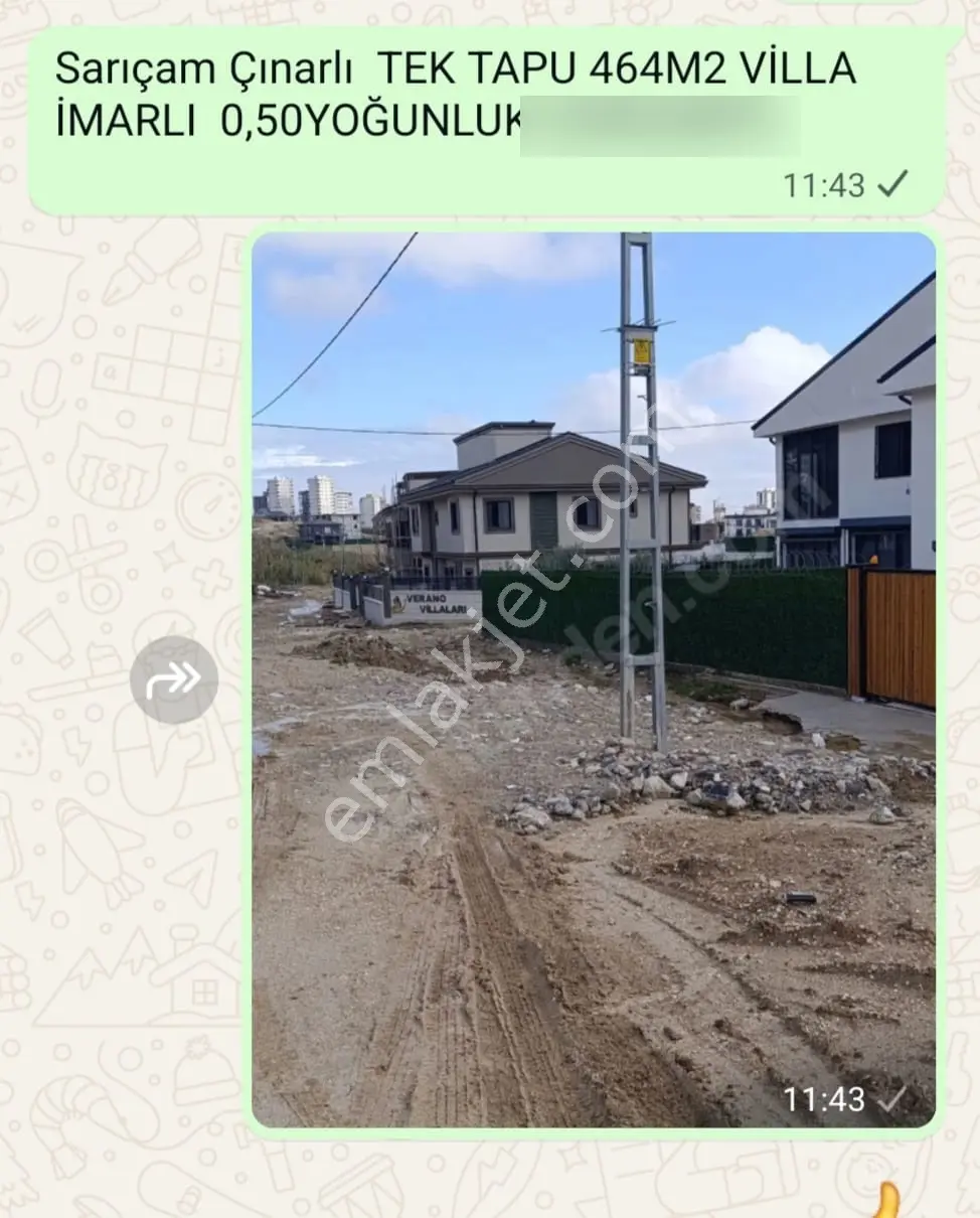 Kaçmaz Kelepir Tek Tapu Sarıçam Çınarlı Enuygun 499 M2 Villalık Ve Diğer Arsalar. — fotoğraf 8