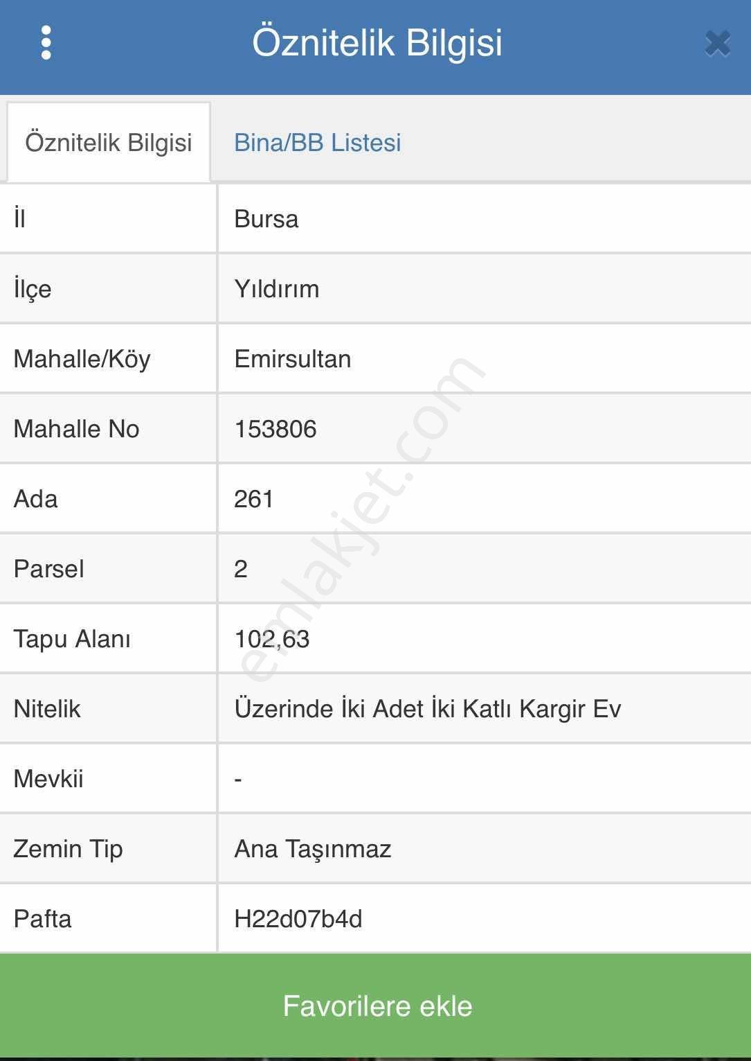 Yıldırım Emırsultan Satılık İmarlı Arsa
