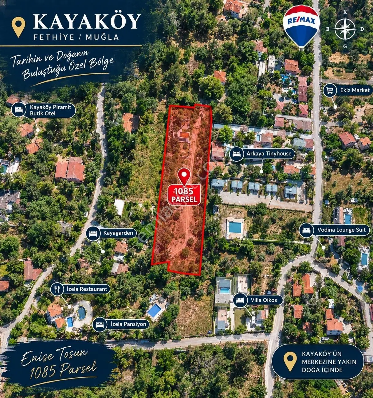 Fethıye Kayaköy'de Tarıh Ve Doğanın İçınde 787 M² Satılık Tarla — fotoğraf 2