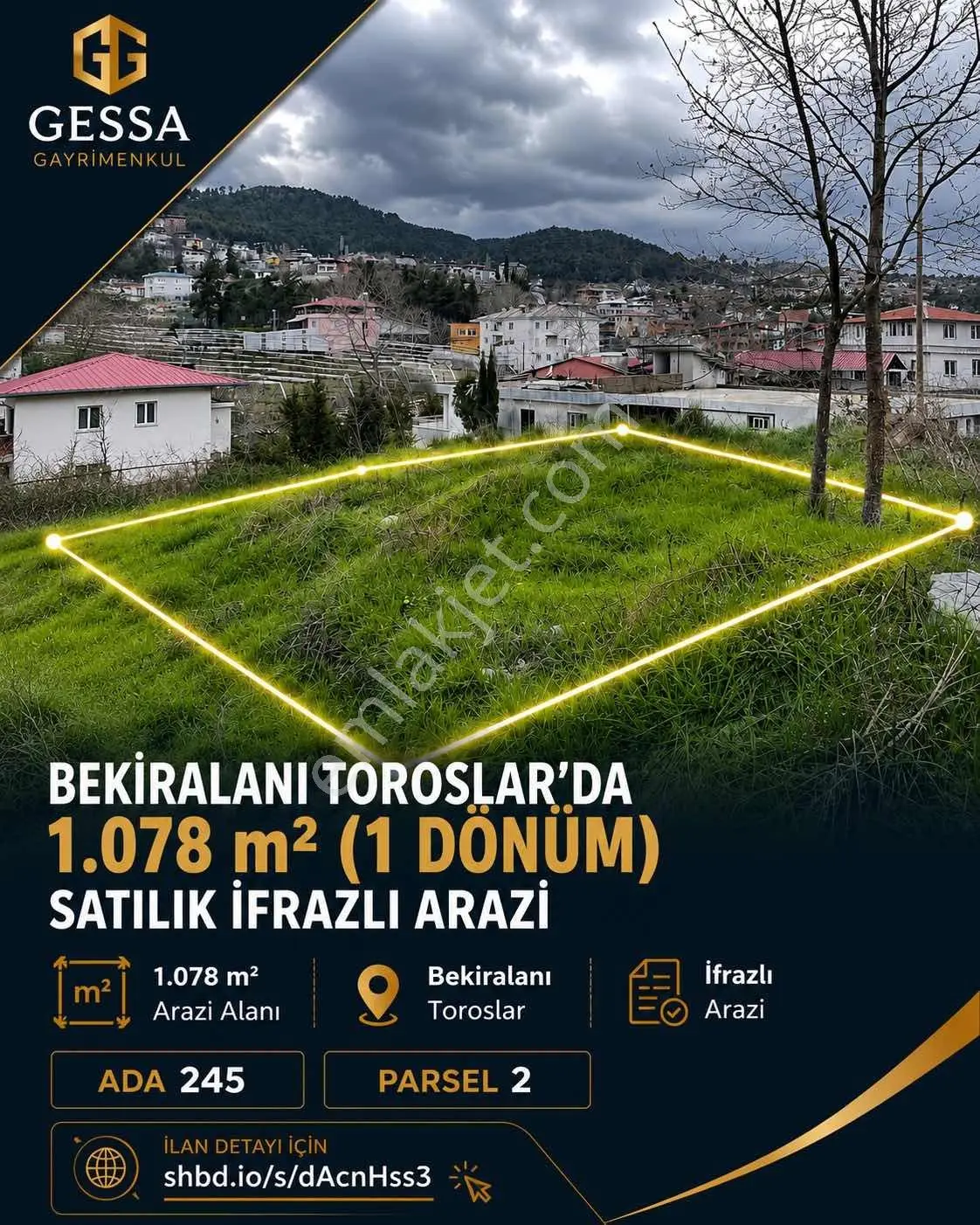 Bekiralanı Yaylasında 1.078 M2 (1 Dönüm) Satılık İfrazlı Arazi
