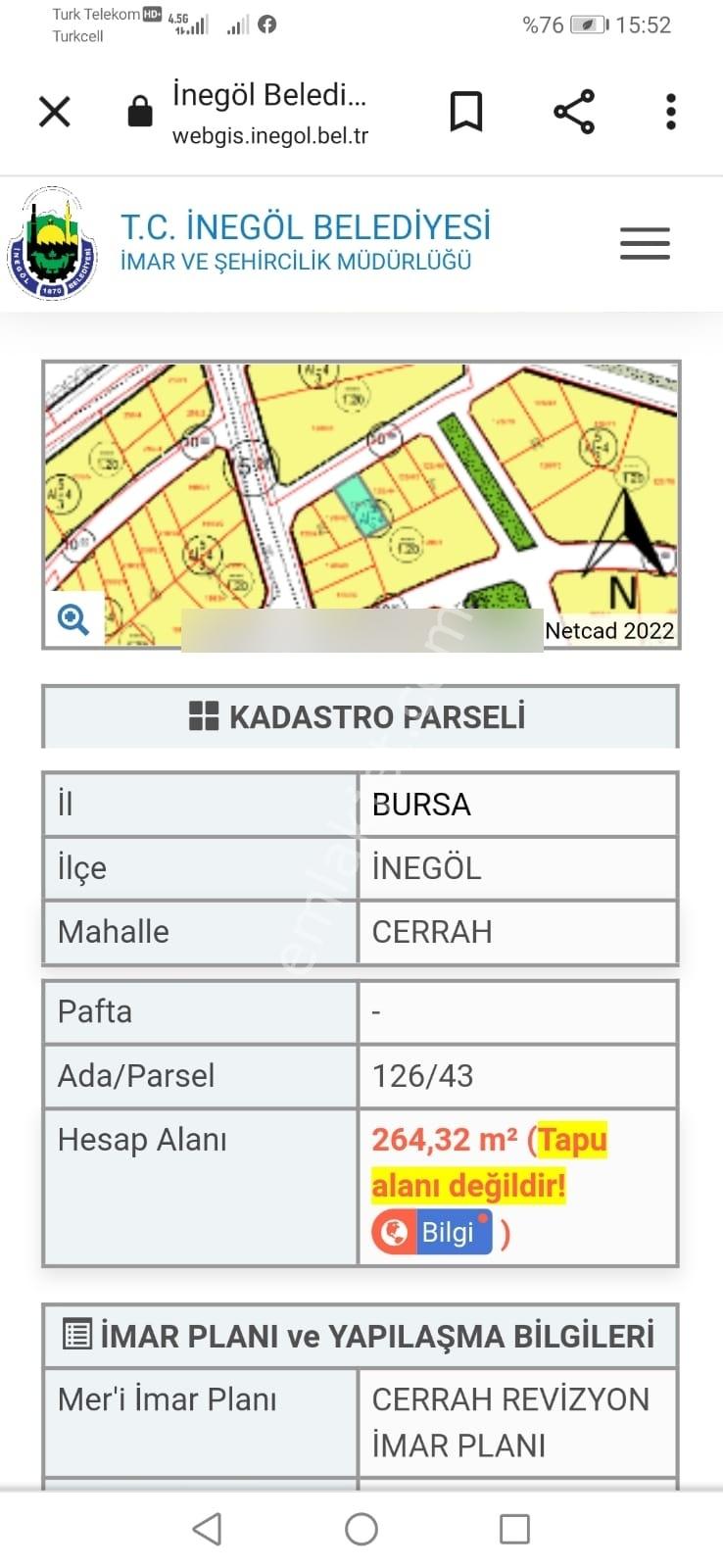 İnegöl Cerrah'ta 4 Kat İmarlı | Hemen İnşaata Hazır 264 M² — fotoğraf 15