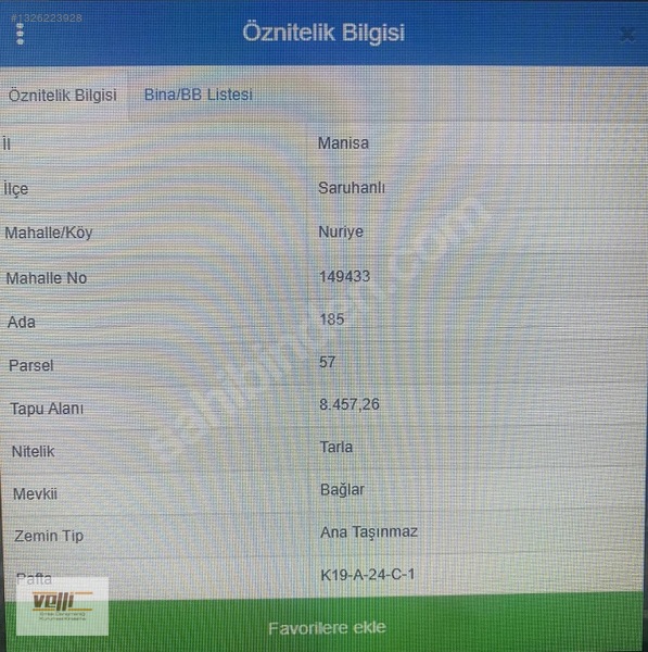 Manisa Saruhanlı Nuriye' De Satılık Tarla Velli' Den — fotoğraf 2