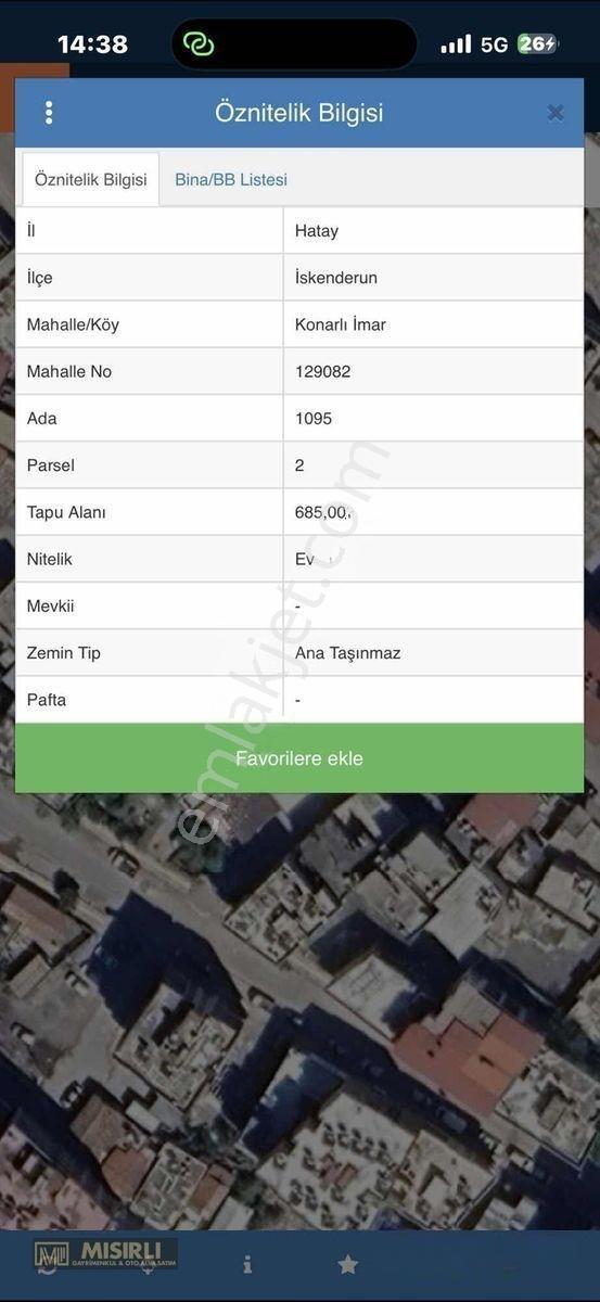 Mısırlı Gayrimenkul'den Satılık Cumhuriyet Mah'de 110 M2 Arsa
