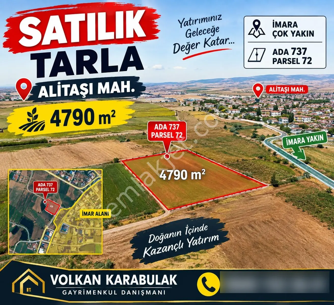 Adıyaman Alitaşı Mahallesinde 4790 M² Satılık Tarla