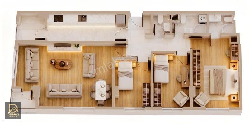 Demirkol İnşaat Yenibosnada 3+1 130 M2 Otoparklı Satılık Daire — fotoğraf 2