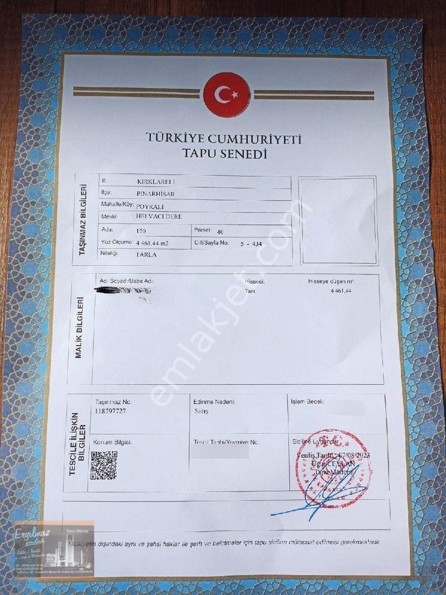 Satılık Kırklareli Pınarhisar Poyrazlı Köyünde — fotoğraf 8