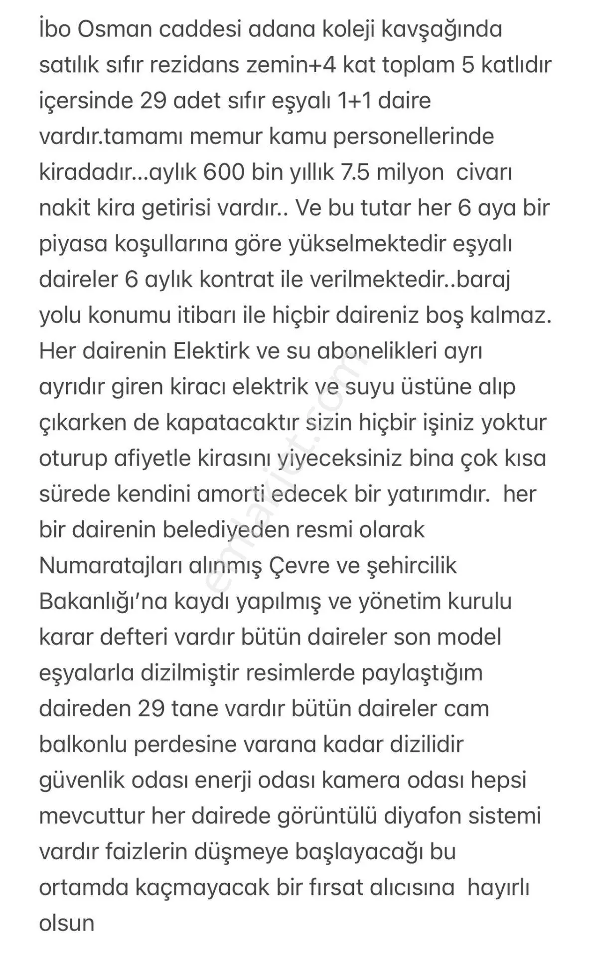 Yeşilyurt İboosman Komple Bina * 29adet 1+1 *5katlı*sıfır Eşyalı *balkonlu *40milyon Barajyolu Civ. — fotoğraf 32