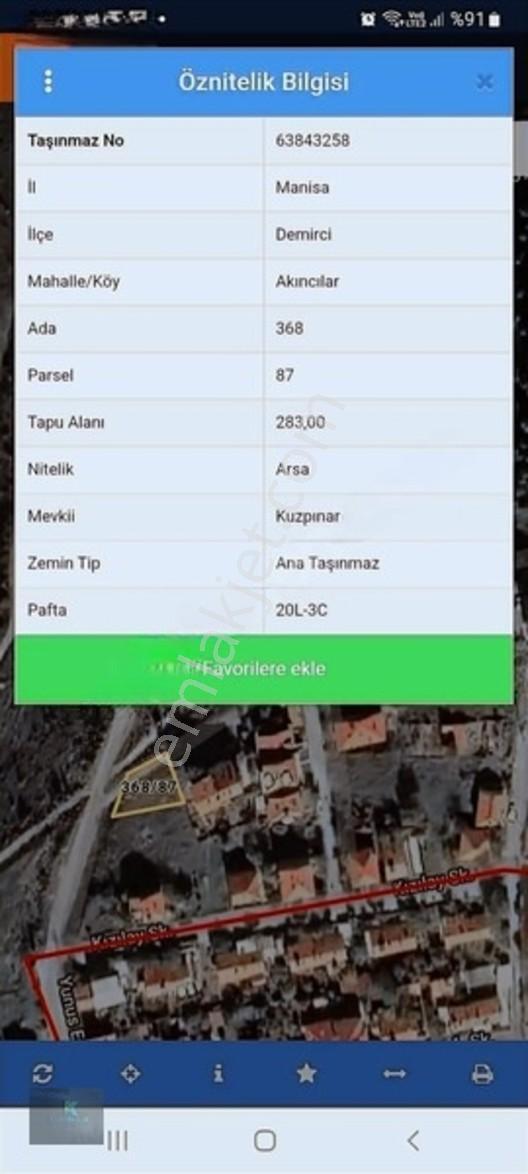 Manisa Demirci'de 4 Kat İmar Hakkı Olan 283 M² Arsa — fotoğraf 11